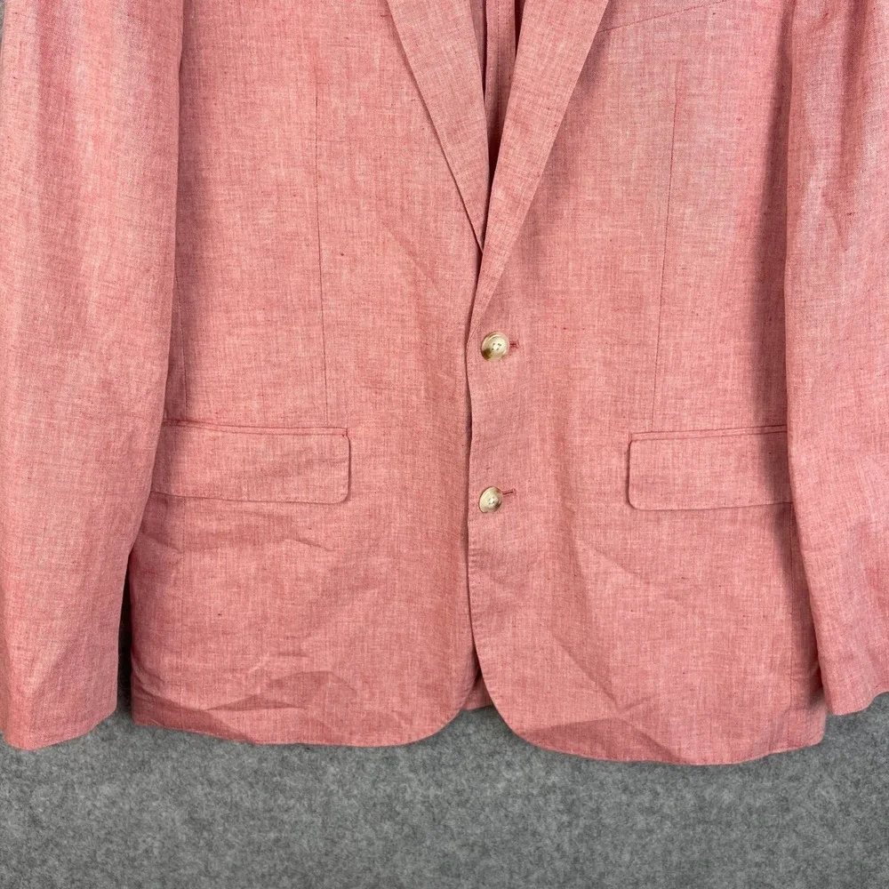 J Crew Suit Jacket Mens 40R Pink Ludlow Slim Unstructured Cotton Linen Somelos